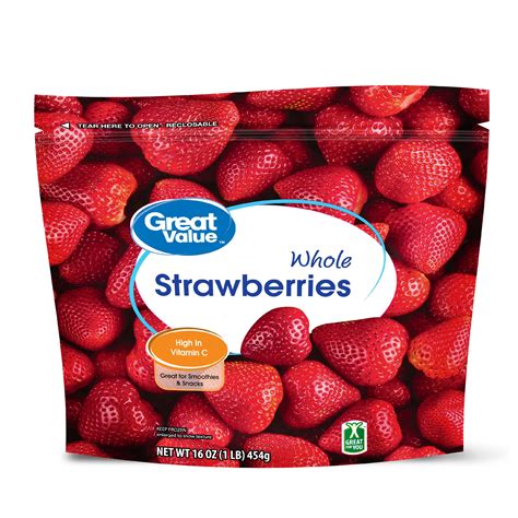 Free 2 Day Shipping Buy Great Value Frozen Whole Strawberries 16 Oz