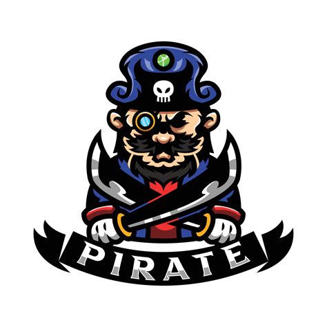 Pirate Man Holding Sword Mascot Vector Illustration 21459509 Vector Art