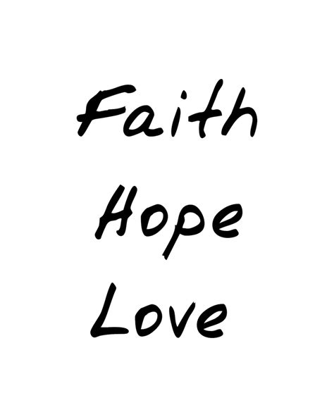 Faith Hope Love Wall Art Print Instant Download Printable Etsy