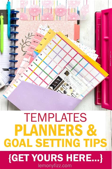 Get A Set Of Planner Templates To Help With Goal Setting Tips And