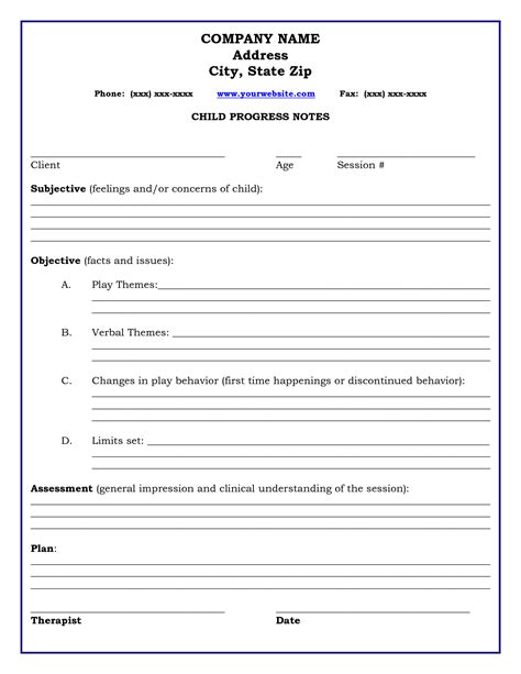 Counseling Progress Notes Template For Your Needs
