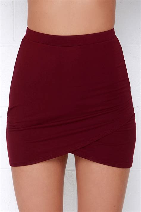 Chic Burgundy Skirt Tulip Skirt Bodycon Skirt 2800