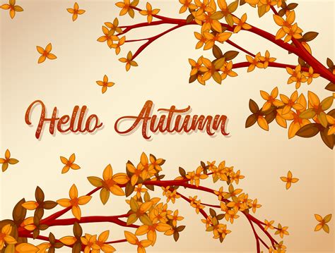 Hello Autumn Background Concept 444857 Vector Art At Vecteezy