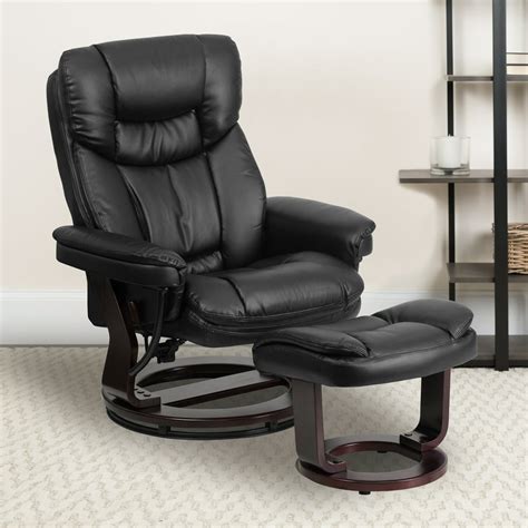 Flash Furniture Contemporary Multi Position Recliner And Curved Ottoman