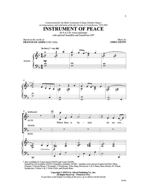 Instrument of Peace Greg Gilpin | Instrument of Peace (SATB ) by Greg Gilpin| J.W. Pepper Sheet ...