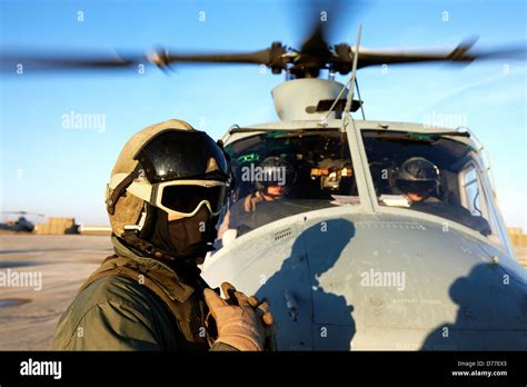 United States Marine Corps Aviators Ground Crew Prepare To Launch Uh 1y