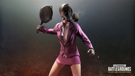 Download Woman In Pink With Frying Pan Pubg Banner Wallpaper