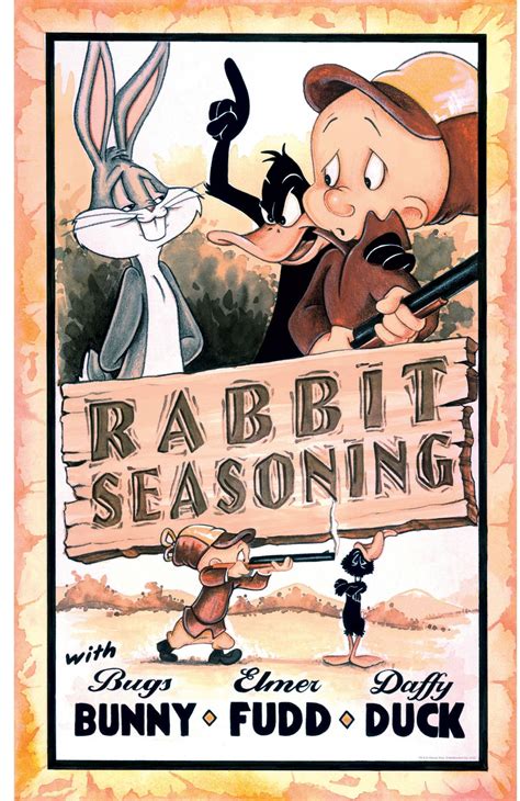 Oriental Furniture Bugs Daffy And Elmer Fudd Retro Rabbit Seasoning