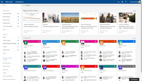 Sharepoint Home In Office 365 And Team News Updates Across Web And Mobile