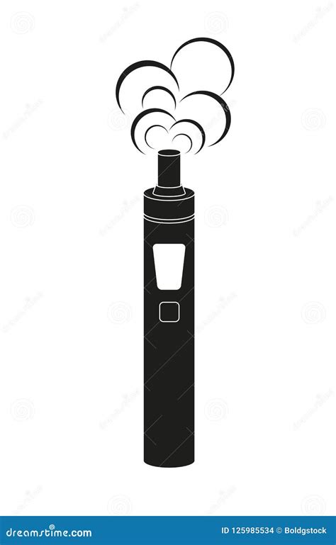 Vector Illustration Of Electronic Cigarette In Black Color Vaporizer E
