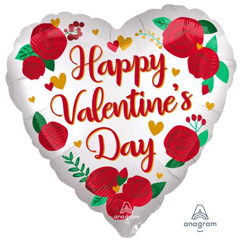 Happy Valentines Day Roses Jumbo Foil Balloon Inflated Lets Party