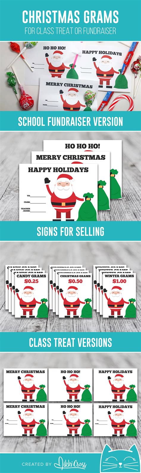 A christmas card is one of the happiest gifts of the season! Christmas Santa Candy Grams | Winter Grams | Class Treat ...