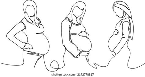 Pregnant Women Line Art Happy Motherhood Stock Vector Royalty Free 2192778817 Shutterstock