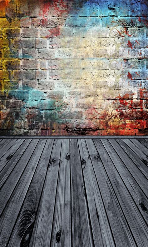 Huayi Photography Backdrop Graffiti Brick Wall Vinyl Photoshoot