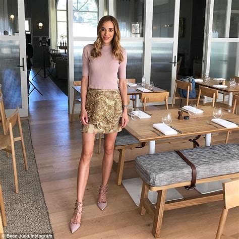 Bec Judd Shows Off Very Svelte Figure In Miniskirt Daily Mail Online