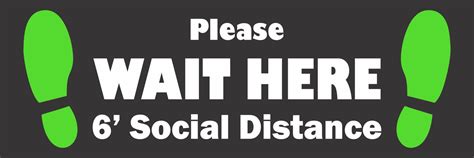 Social Distance Floor Sticker Wait Here