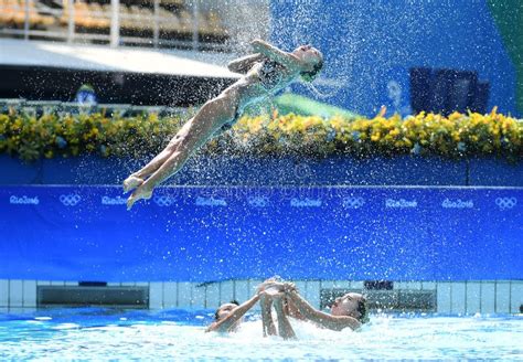 Synchronized Swimming Of In The Olympic Games Editorial Photography