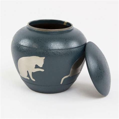 Pet Urns Silhouette Cat Cremation Urn Country Blue