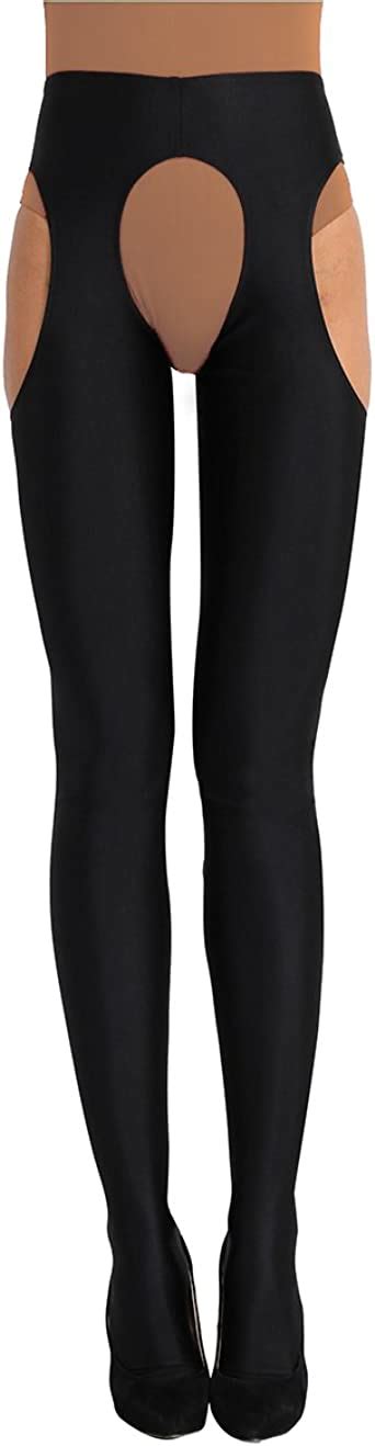 Chictry Womens Crotchless Suspender Tights Stretchy
