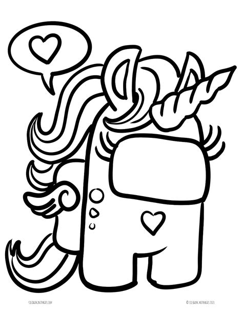 Among Us Coloring Pages Coloring With Kids Unicorn Coloring Pages