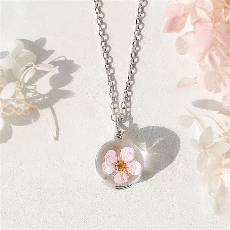 Silver Sakura Pendantnecklace Sp179468 Kawaii Necklace Kawaii Jewelry