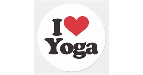 i love yoga classic round sticker zazzle