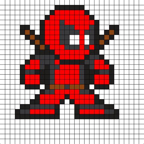 Deadpool By Tasharh On Kandi Patterns Pixel Art Super Heros Pixel