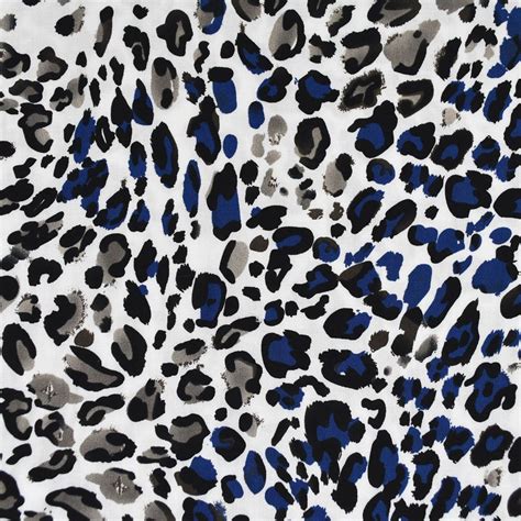 Brushstroke Animal Print Rayon Challis Bluegrey Fabric Style Maker