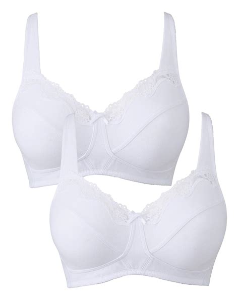 2 Pack Sarah Non Wired Whitewhite Bras Simply Be