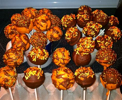 Round, delicious balls of cake on a stick let cool. Autumn Cake Pops using the Babycakes Cake Pop maker and ...