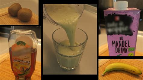 This almond milk smoothie is full of sweet flavor, fiber, and nutrients! Banana & Kiwi Shake Smoothie with Almond Milk - YouTube
