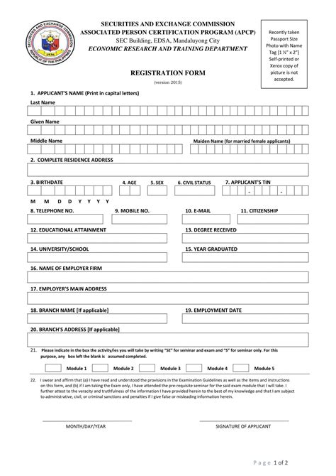 Registration Form Template Word Printable Printable Forms Free Online