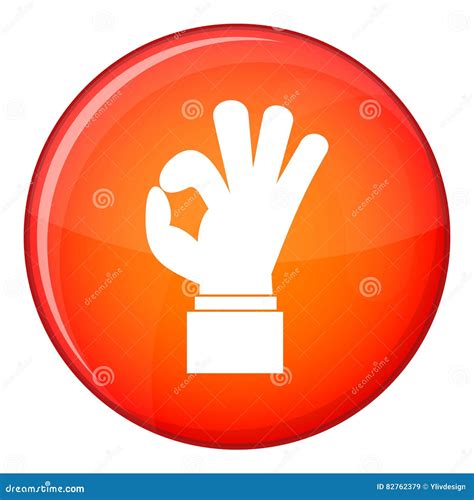 Ok Gesture Icon Flat Style Stock Vector Illustration Of Communication Gesture