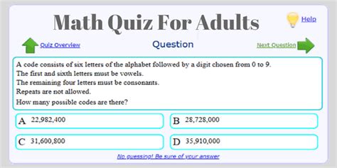 5 Online Math Quizzes For Adults Websites Free