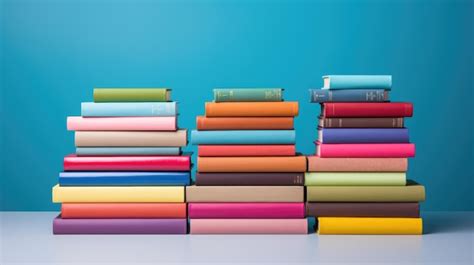 Premium AI Image A Stack Of Colorful Books Neatly Arranged