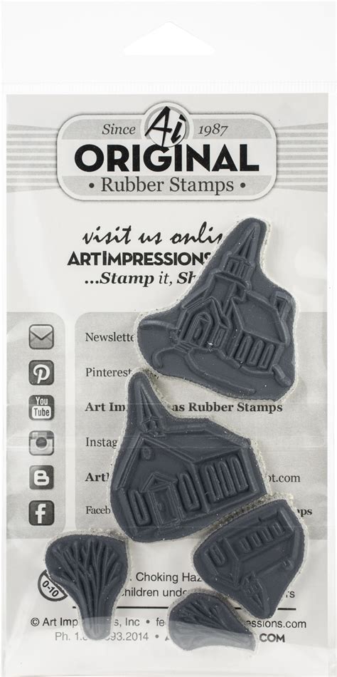 Art Impressions Watercolor Cling Rubber Stamps Church 750810795084