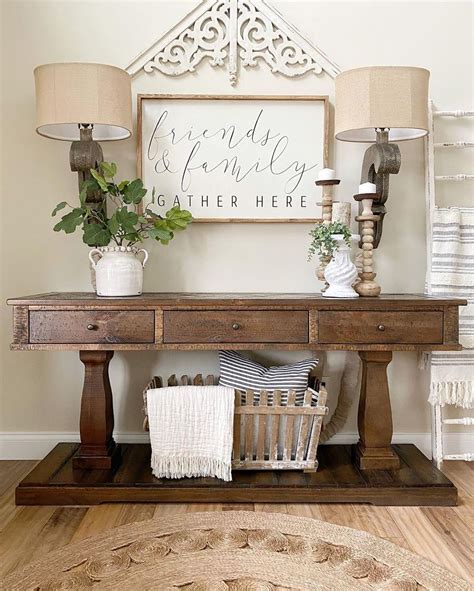 How To Decorate A Farmhouse Entry Table Leadersrooms