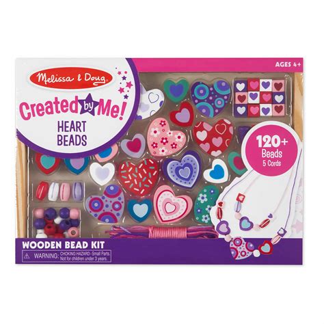 Melissa And Doug Sweet Hearts Wooden Bead Set Large Online Toys