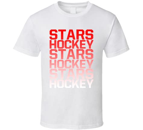 Stars Hockey Team Name Gradient T Shirt