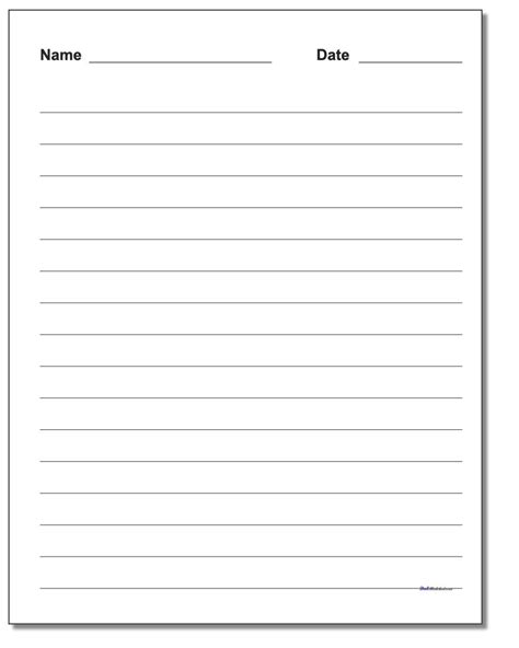 Printable Lined Paper With Name