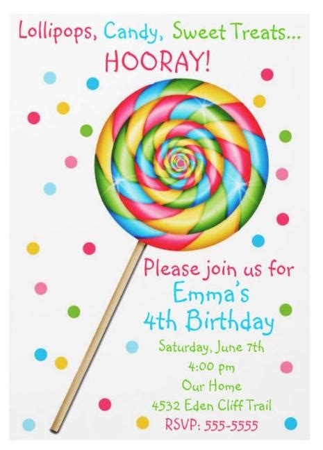 Lollipop Birthday Invitations Free Printable Birthday Invitation