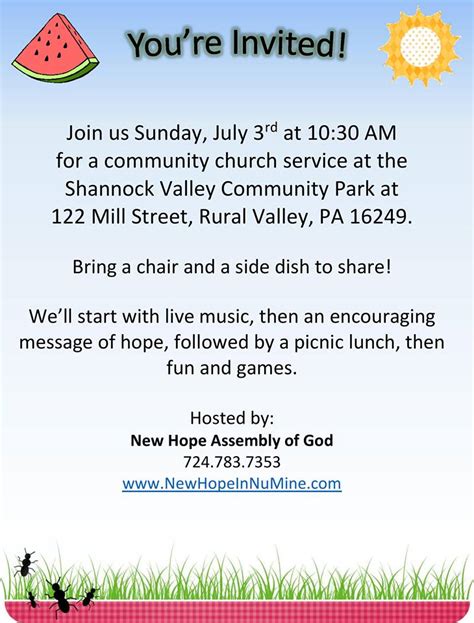 hope in the park new hope assembly of god in numine pa