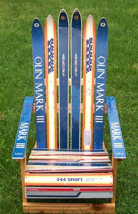 Rustic furniture is furniture that you would more likely see in a camp, a lodge, a cabin, a ranch or even a national park building. Adirondack Ski Chair by maineskichairs on Etsy | Ski house ...