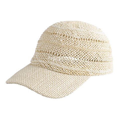 White And Natural Straw Baseball Cap By World Market Baseball Cap