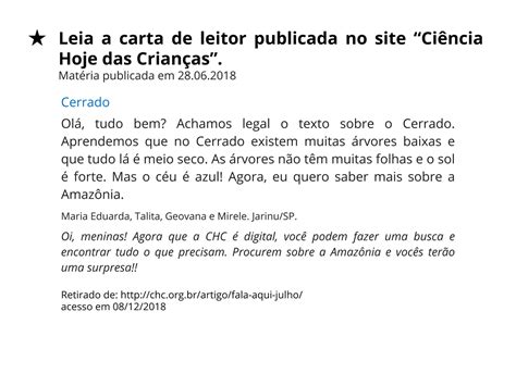 Carta De Leitor 5 Ano