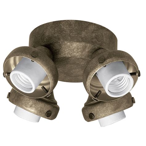Proper ceiling fan location and attachment to the building structure are essential for safety, reliable operation, maximum efficiency, and install the light kit on the top housing so that the three screws are aligned with the mounting holes of the light kit. Shop Hunter 4-Light Provencal Gold Ceiling Fan Light Kit ...