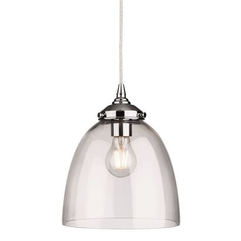 Firstlight Seville Traditional Ceiling Pendant In Polished Chrome Finish With Clear Glass Shade