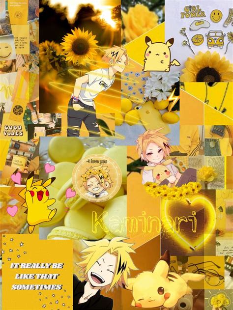 Denki Aesthetic Yellow Wallpaper Anime Wallpaper Iphone Wallpaper Iphone Cute Cute Anime