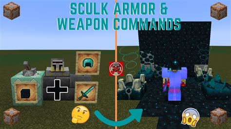 Command Block Tutorial 152 Sculk Armor And Weapon Commands In Minecraft