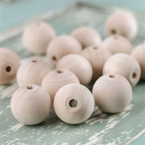 Round Unfinished Wood Beads Beads Kids Crafts Craft Supplies